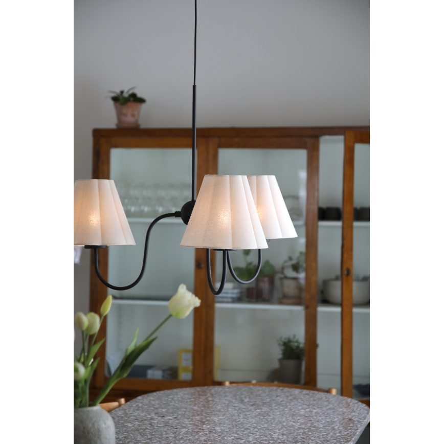 Markslöjd 109172 - Hanglamp aan kabel VEYA 3xE14/40W/230V linnen/zwart