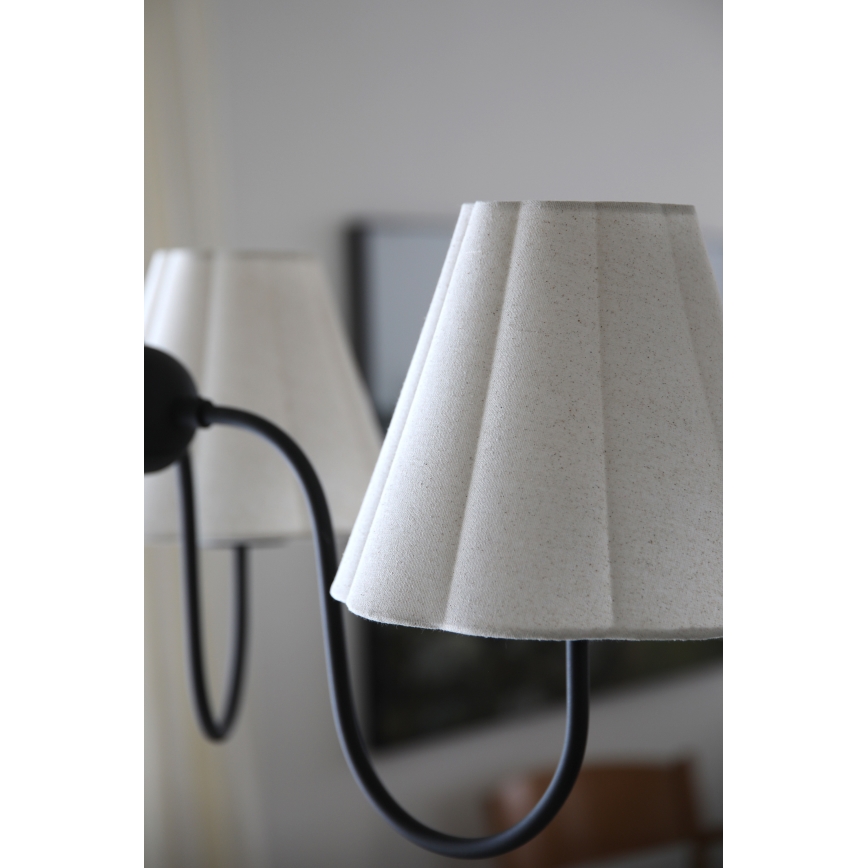Markslöjd 109172 - Hanglamp aan kabel VEYA 3xE14/40W/230V linnen/zwart