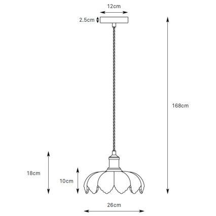 Markslöjd 109178 - Hanglamp aan kabel KURAGE 1xE27/40W/230V messing/rookroze