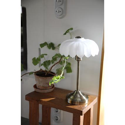 Markslöjd 109179 - Tafellamp KURAGE 1xE27/60W/230V messing/wit