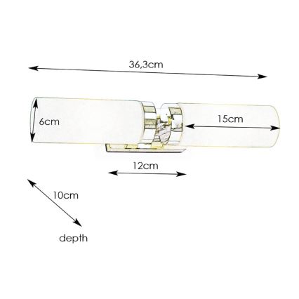 Markslöjd 234844, 450712 - Badkamer licht STELLA 2xE14/40W/230V IP44