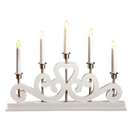 Markslöjd 700640 - Kerst Kandelaar SVANEHOLM 5xE10/3W/230V wit