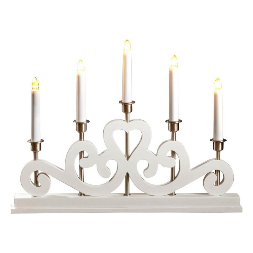 Markslöjd 700640 - Kerst Kandelaar SVANEHOLM 5xE10/3W/230V wit