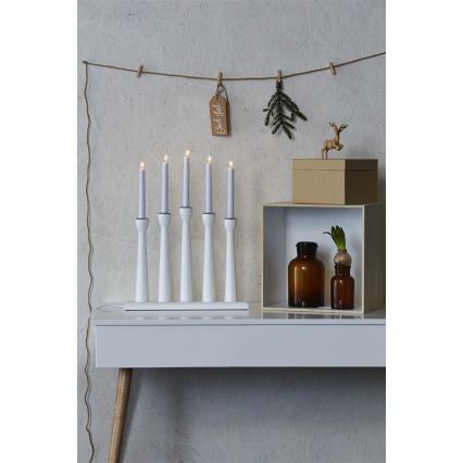 Markslöjd 702229 - Kerstkandelaar MASESKÄR 5xE10/3W/230V wit