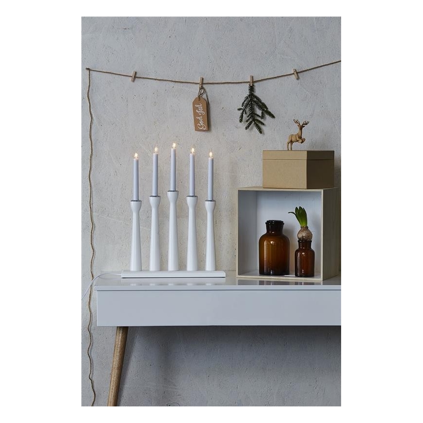 Markslöjd 702229 - Kerstkandelaar MASESKÄR 5xE10/3W/230V wit