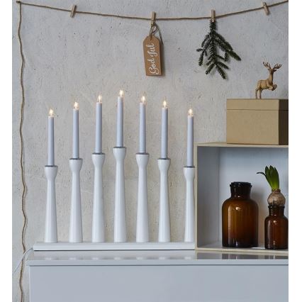 Markslöjd 702232 - Kerstkandelaar MASESKÄR 7xE10/3W/230V wit