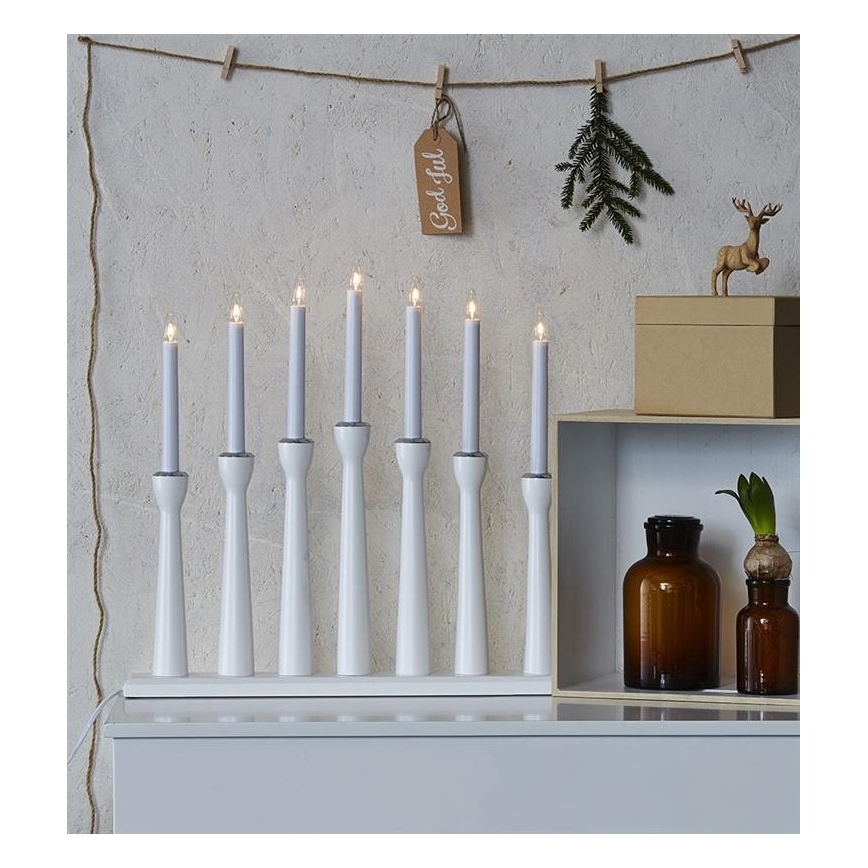 Markslöjd 702232 - Kerstkandelaar MASESKÄR 7xE10/3W/230V wit