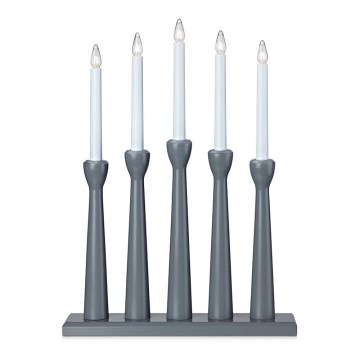 Markslöjd 704197 - Kerstkandelaar MASESKÄR 5xE10/3W/230V grijs