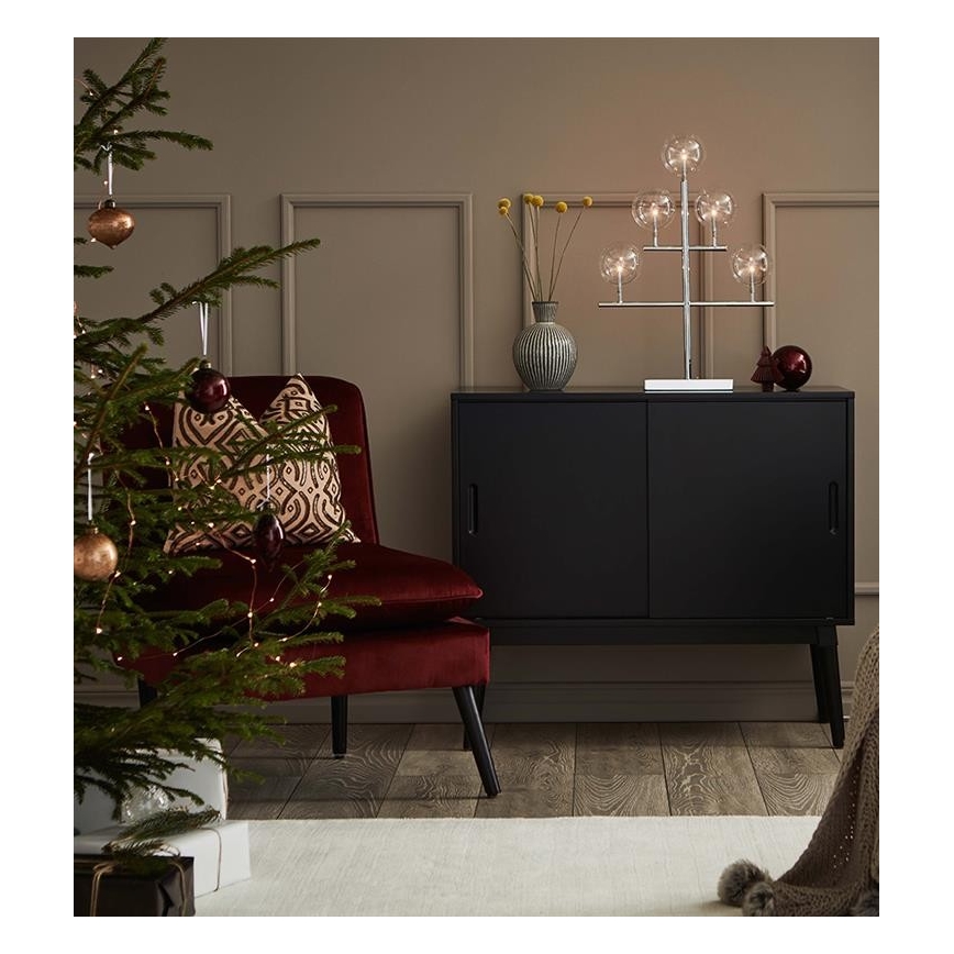 Markslöjd 704820 - Kerstkandelaar MAESTRO 5xE5/0,8W/230/12V glanzend chroom