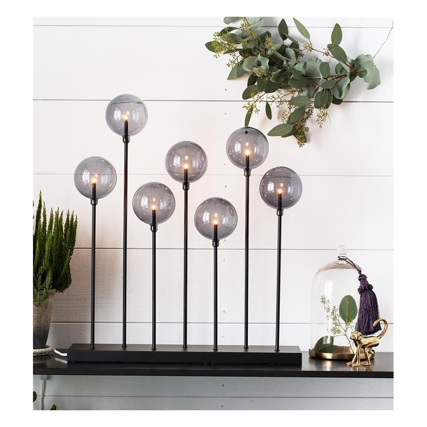 Markslöjd 705192 - Kerst kandelaar MÄSTER 7xE5/0,8W/230/12V zwart