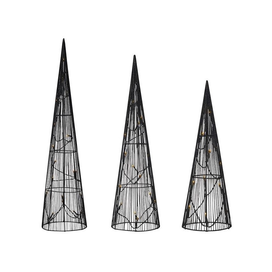 Markslöjd 705748 - SET 3x LED Kerst Decoraties DUNGE 45xLED/0,03W/4,5V zwart