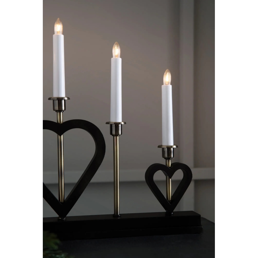 Markslöjd 705938 - Kerstkandelaar MELISSA 5xE10/3W/230V zwart/messing