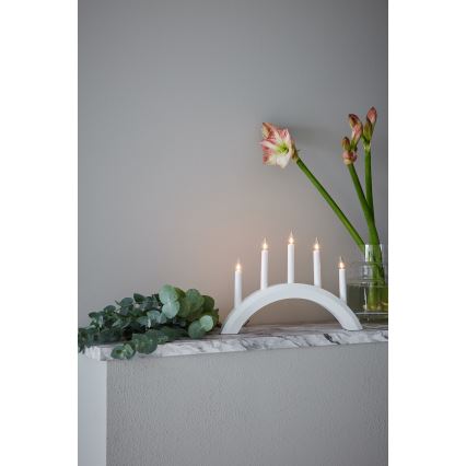 Markslöjd 705952 - Kerstkandelaar AVENTO 5xE10/3W/230V wit