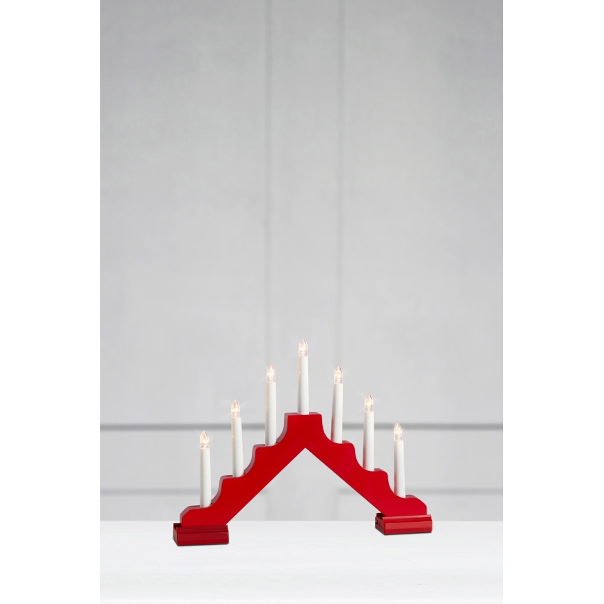 Markslöjd 706050 - LED Kerstkandelaar EVELIN 7xLED/0,06W/6xAA wit