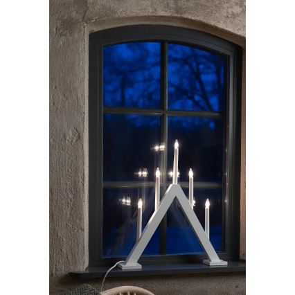 Markslöjd 706222 - Kerstkandelaar ARIELE 5xE10/3W/230V dennenhout/wit