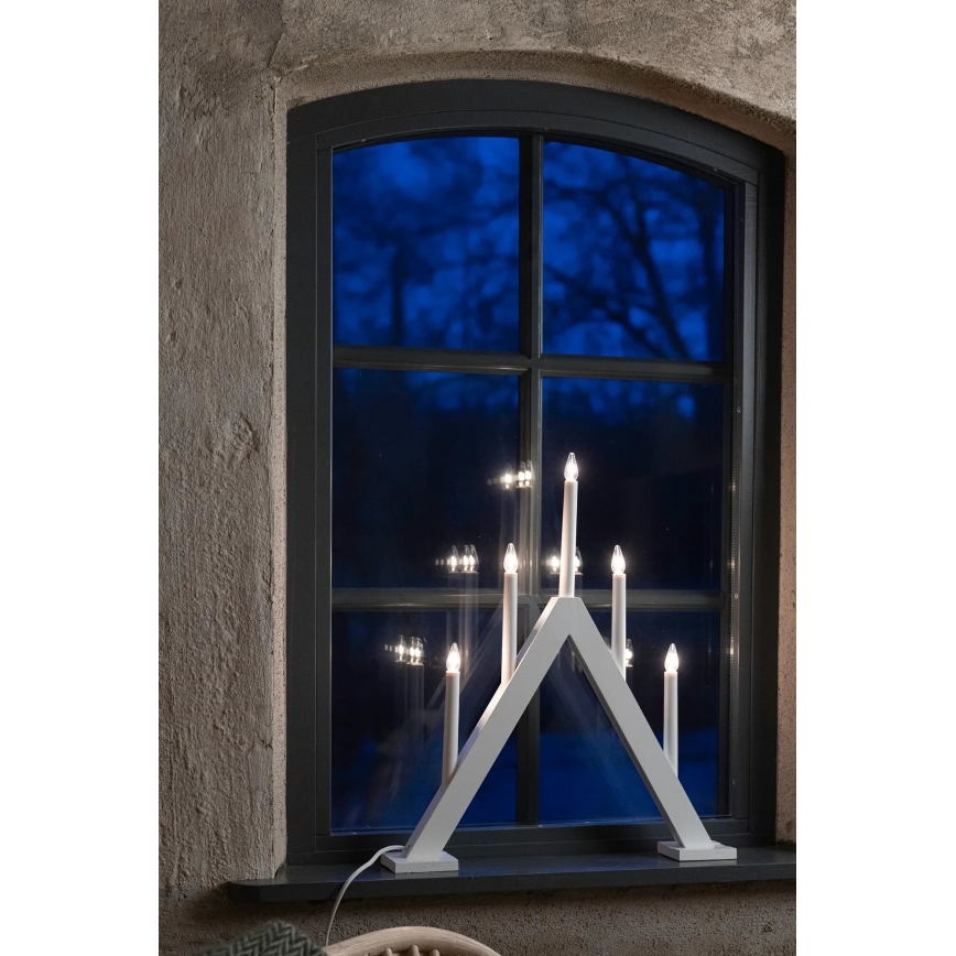 Markslöjd 706222 - Kerstkandelaar ARIELE 5xE10/3W/230V dennenhout/wit