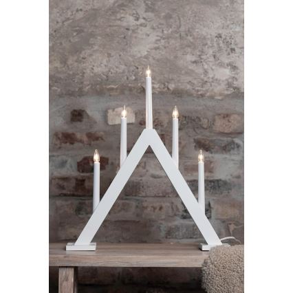 Markslöjd 706222 - Kerstkandelaar ARIELE 5xE10/3W/230V dennenhout/wit