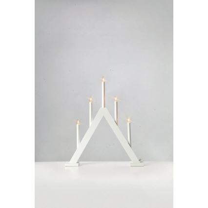 Markslöjd 706222 - Kerstkandelaar ARIELE 5xE10/3W/230V dennenhout/wit