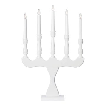 Markslöjd 706278 - Kerstkandelaar SVANEHOLM 5xE10/3W/230V dennenhout/wit