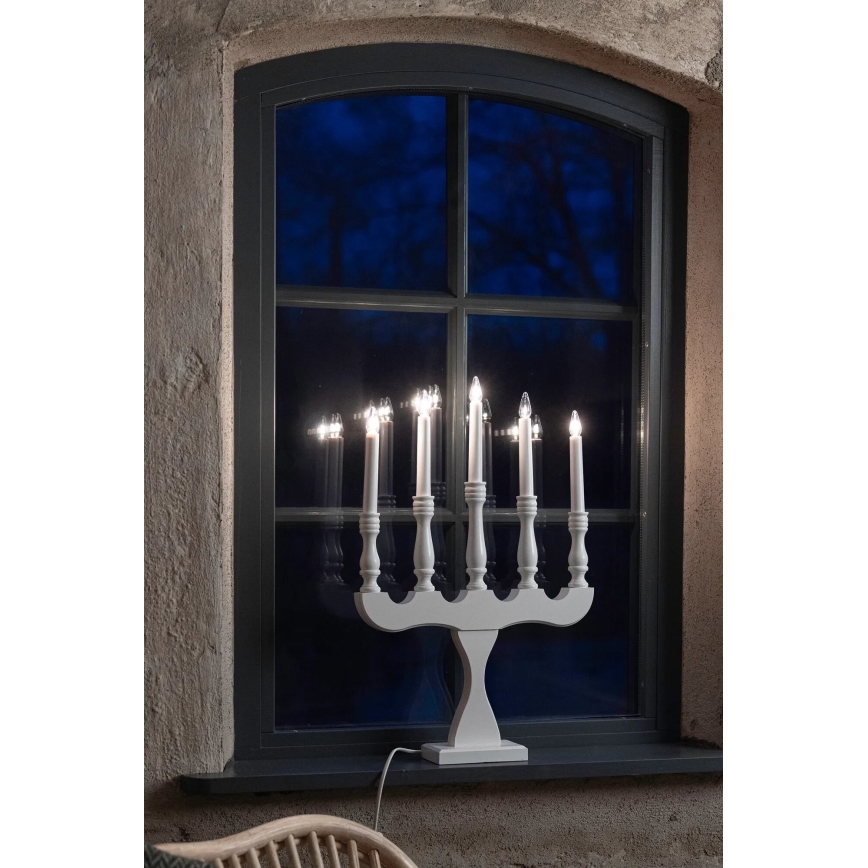 Markslöjd 706278 - Kerstkandelaar SVANEHOLM 5xE10/3W/230V dennenhout/wit