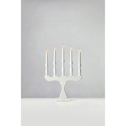 Markslöjd 706278 - Kerstkandelaar SVANEHOLM 5xE10/3W/230V dennenhout/wit