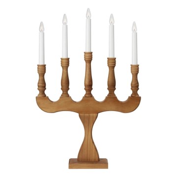 Markslöjd 706279 - Kerstkandelaar SVANEHOLM 5xE10/3W/230V grenen/beige