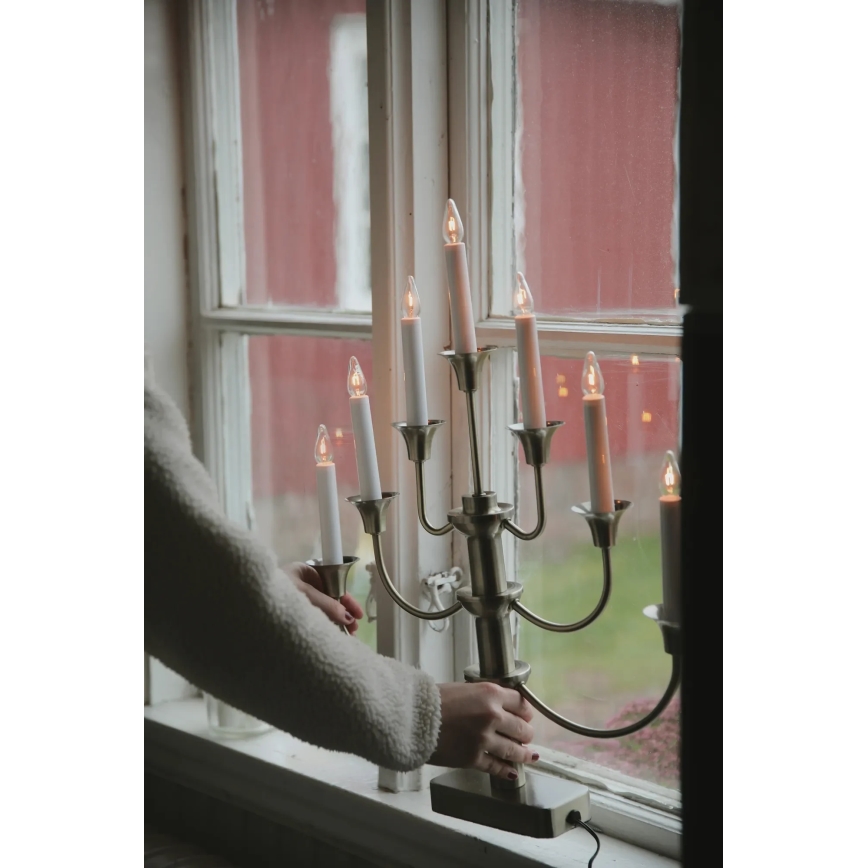 Markslöjd 706282 - Kerstkandelaar GYLLING 7xE10/3W/230V messing