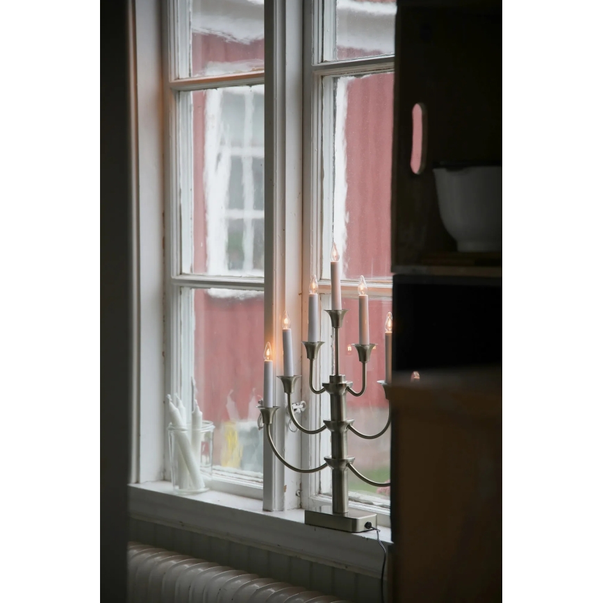 Markslöjd 706282 - Kerstkandelaar GYLLING 7xE10/3W/230V messing