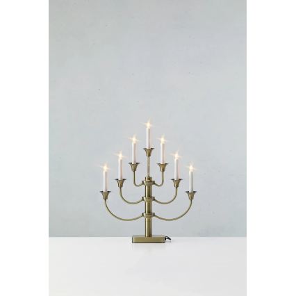 Markslöjd 706282 - Kerstkandelaar GYLLING 7xE10/3W/230V messing