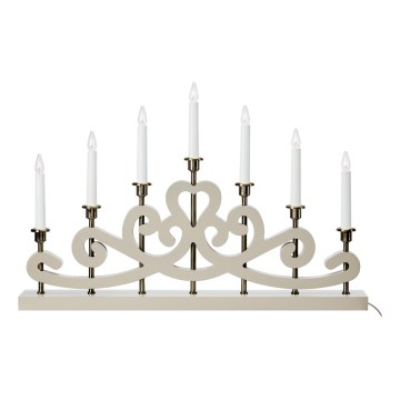 Markslöjd 706452 - Kerstkandelaar NIGHTFALL 7xE10/3W/230V beige/messing