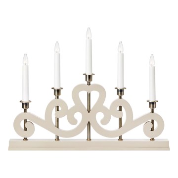 Markslöjd 706453 - Kerstkandelaar ENEBY 5xE10/3W/230V beige/messing