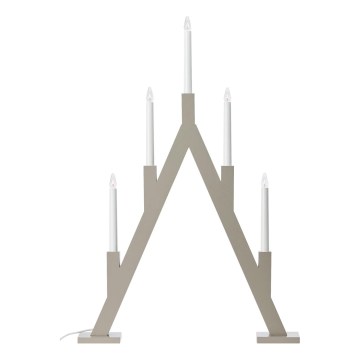 Markslöjd 706470 - Kerstkandelaar BJURFORS 5xE10/3W/230V dennen/beige