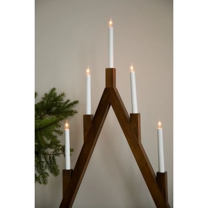 Markslöjd 706471 - Kerstkandelaar BJURFORS 5xE10/3W/230V dennenhout/bruin