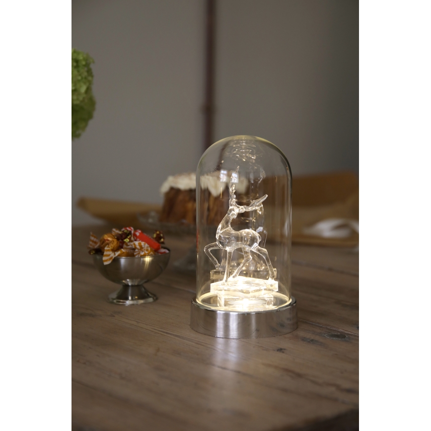 Markslöjd 706528 - LED kerstdecoratie ISLA LED/0,06W/3xAA glanzend chroom/rendier