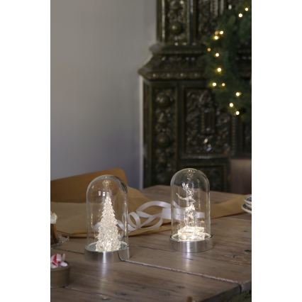 Markslöjd 706528 - LED kerstdecoratie ISLA LED/0,06W/3xAA glanzend chroom/rendier