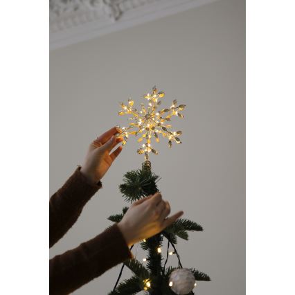 Markslöjd 706556 - LED kerstster voor in de kerstboom GLINA LED/2,16W/2xAA goud