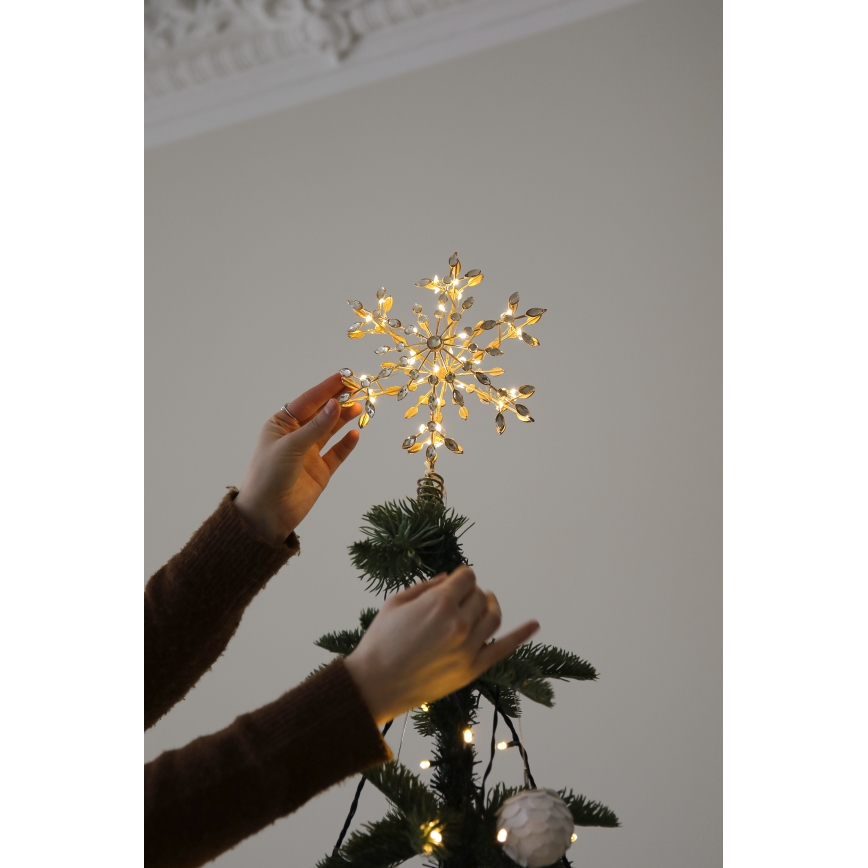 Markslöjd 706556 - LED kerstster voor in de kerstboom GLINA LED/2,16W/2xAA goud