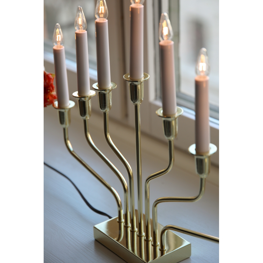 Markslöjd 706561 - Kerstkandelaar BROSA 7xE10/3W/230V goudkleurig