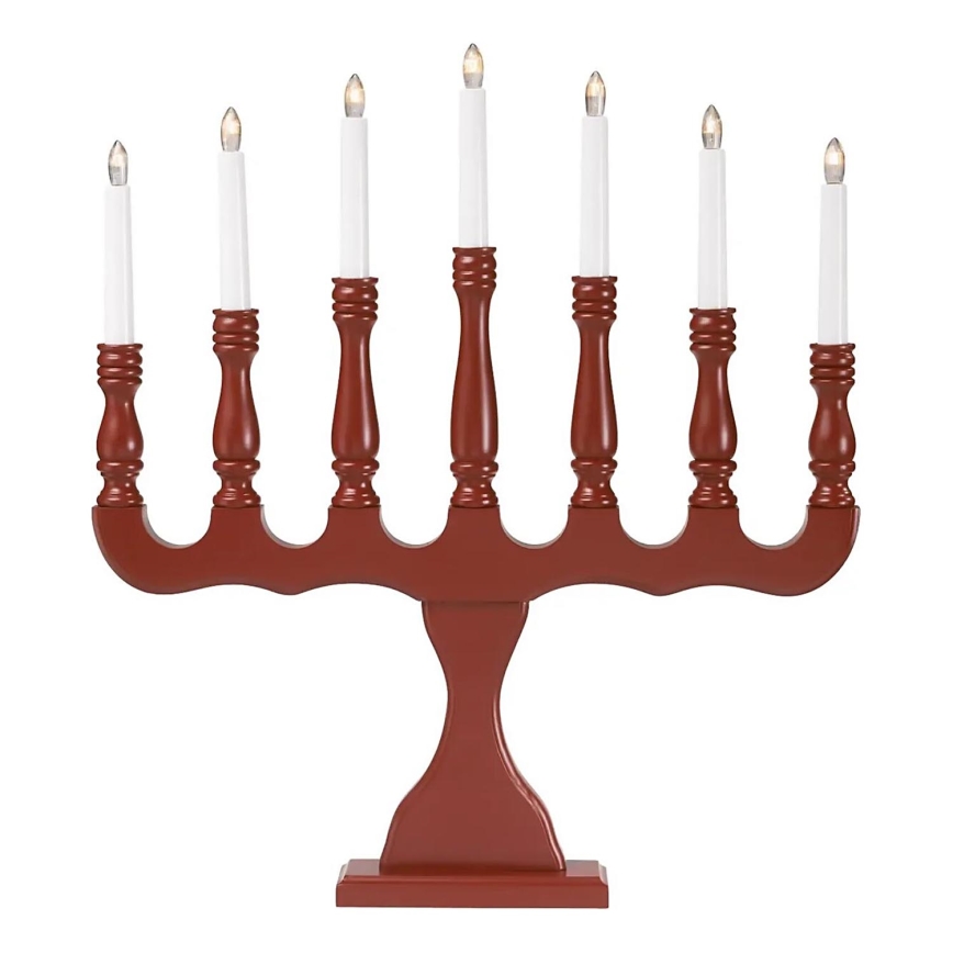 Markslöjd 8004,1 - Kerstkandelaar SVANEHOLM 7xE10/3W/230V grenen/rood