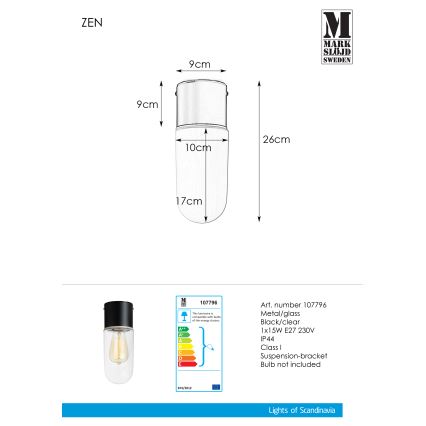 Markslöjd - Badkamer plafondlamp ZEN 1x E27 / 15W / 230V IP44