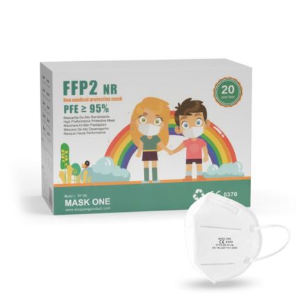 Mask One Mondkapje FFP2 NR - CE 0370 wit 1stuk kindermaat