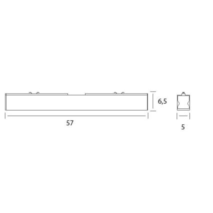 MAXLIGHT C0190 - LED Plafondlamp LINEAR LED/18W/230V 57 cm zwart