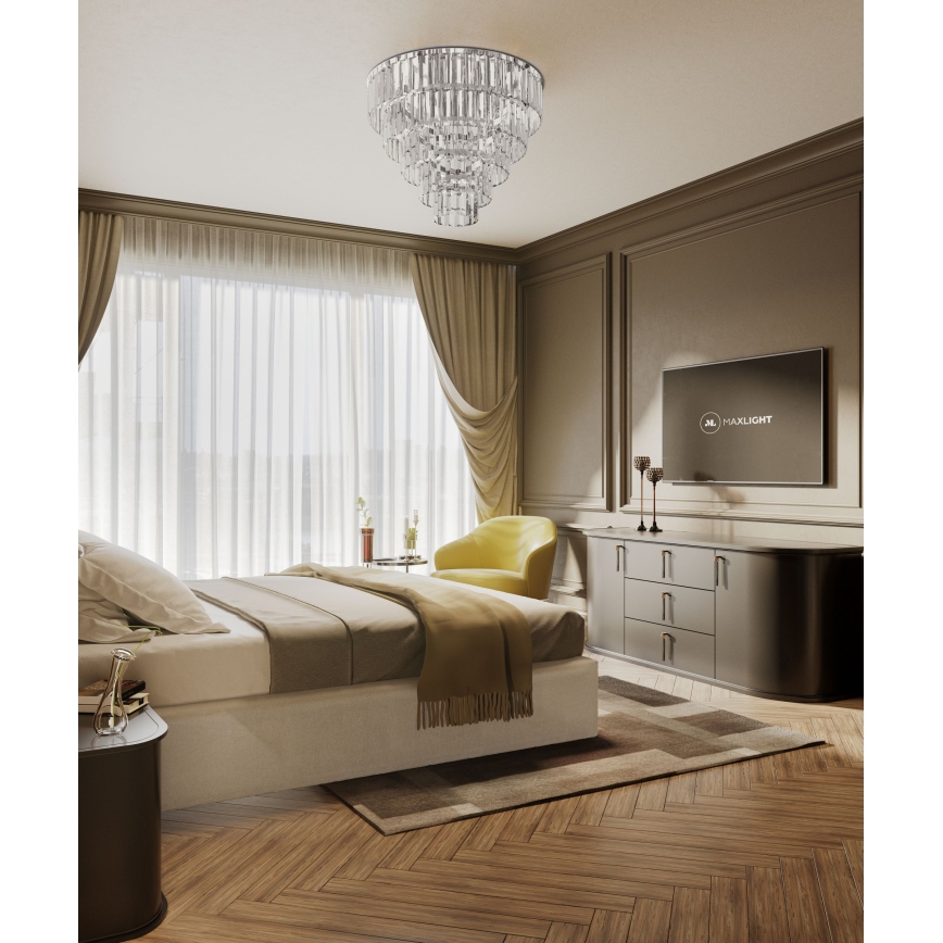 MAXLIGHT C0225 - Plafondlamp MONACO 16xG9/40W/230V diameter 80 cm glanzend chroom
