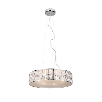 MAXLIGHT P0236 - Hanglamp aan een koord DIAMANTE 5xG9/42W/230V diameter 38 cm glanzend chroom