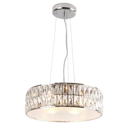 MAXLIGHT P0238 - Hanglamp aan een koord DIAMANTE 6xG9/42W/230V diameter 46 cm glanzend chroom