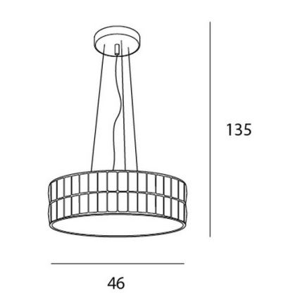 MAXLIGHT P0238 - Hanglamp aan een koord DIAMANTE 6xG9/42W/230V diameter 46 cm glanzend chroom