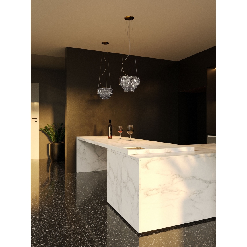 MAXLIGHT P0259 - Hanglamp aan een koord MONACO 9xG9/40W/230V diameter 42 cm glanzend chroom