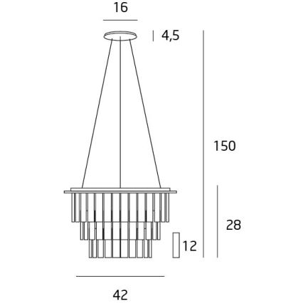 MAXLIGHT P0259 - Hanglamp aan een koord MONACO 9xG9/40W/230V diameter 42 cm glanzend chroom