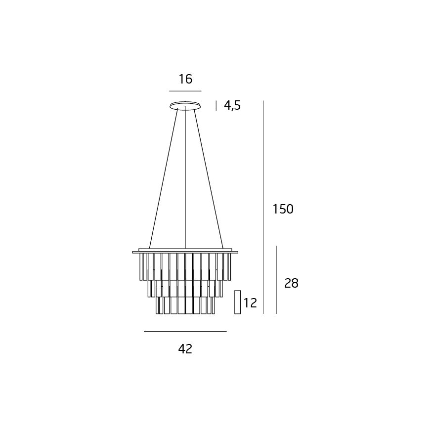 MAXLIGHT P0259 - Hanglamp aan een koord MONACO 9xG9/40W/230V diameter 42 cm glanzend chroom