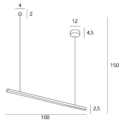MAXLIGHT P0310 - LED Hanglamp aan een koord TRIO LED/12W/230V zwart